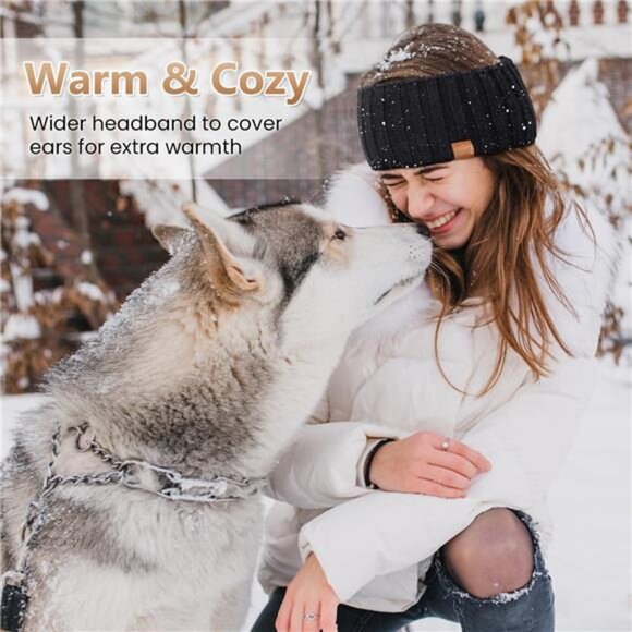 Winter Headbands for Women 3-Pack - Wool Knit Ear Warmers - Picture 4 of 8